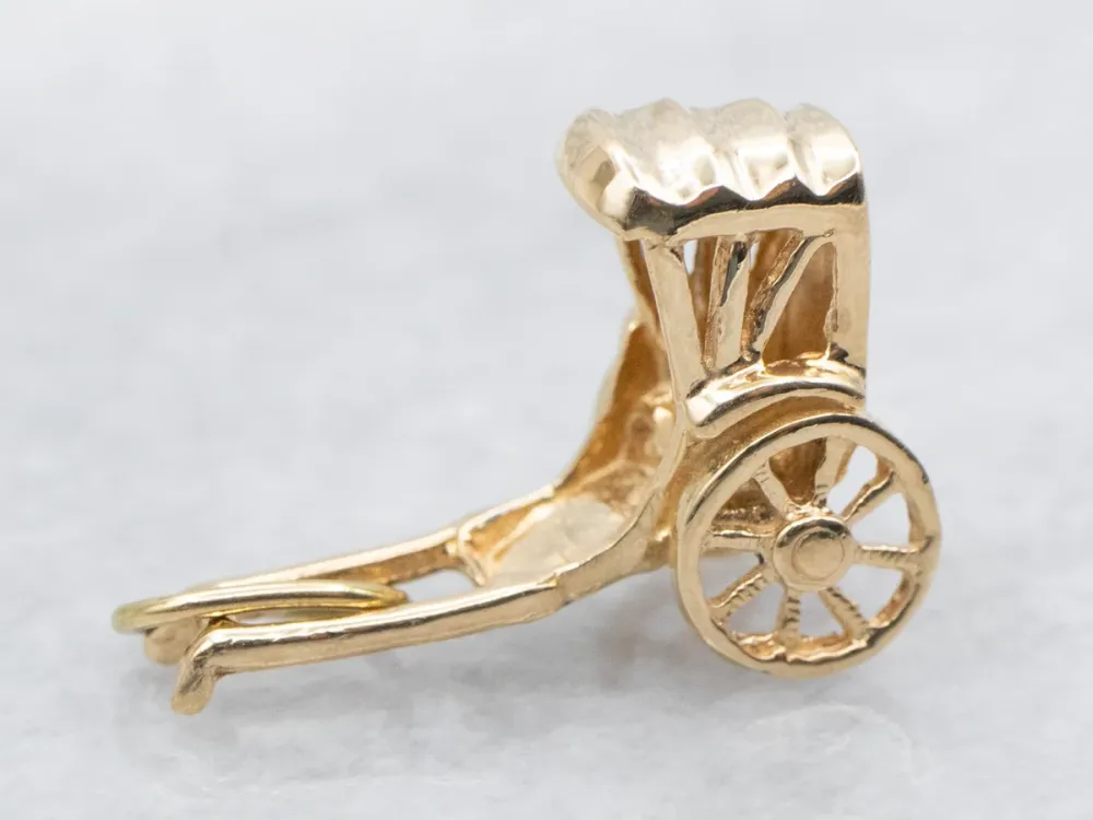 Yellow 14K Goud Rickshaw Charm