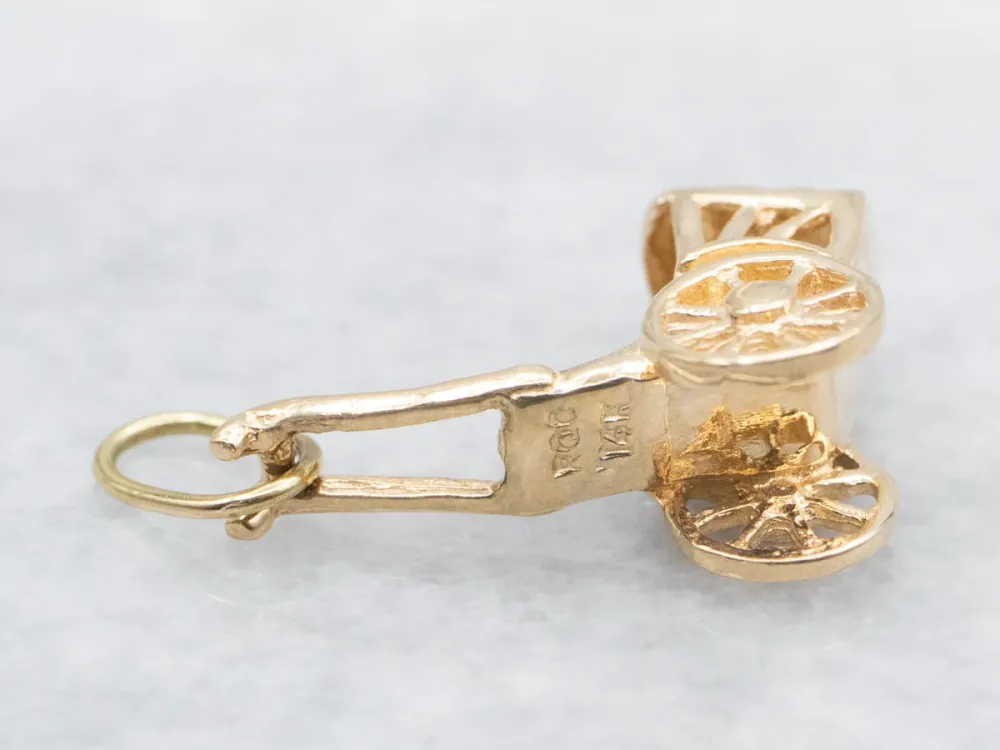 Yellow 14K Goud Rickshaw Charm