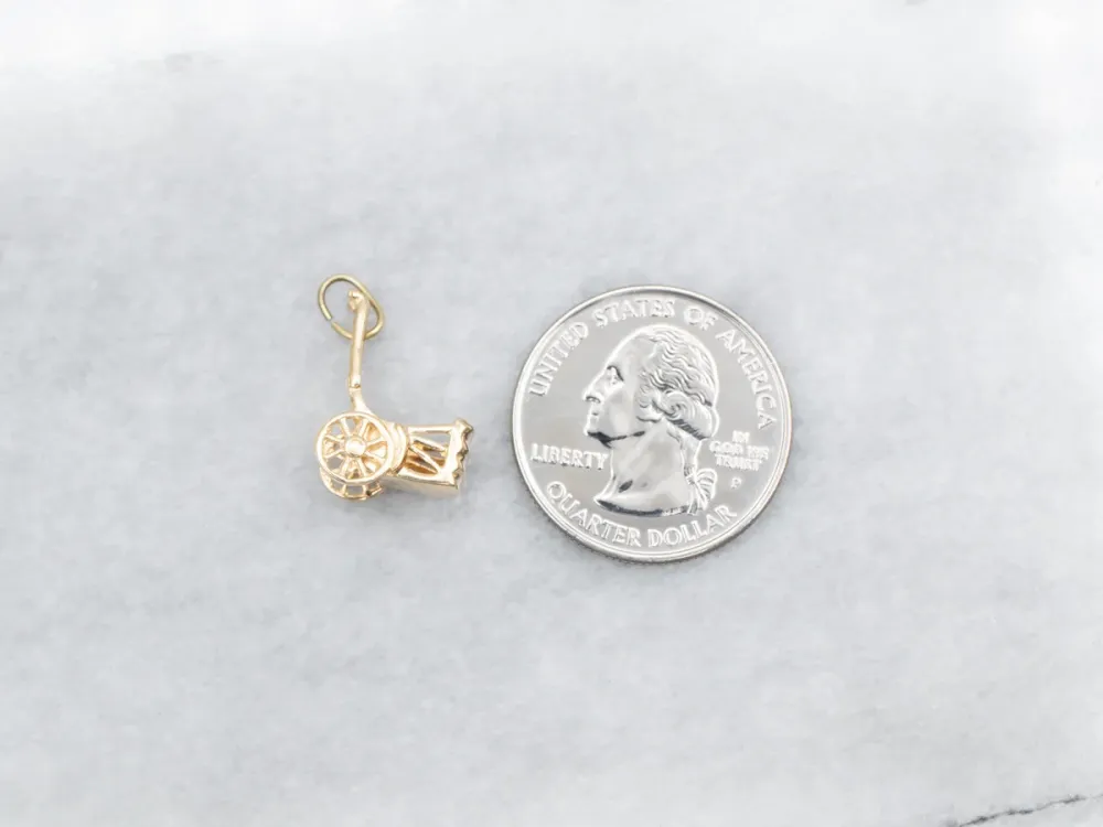 Yellow 14K Goud Rickshaw Charm