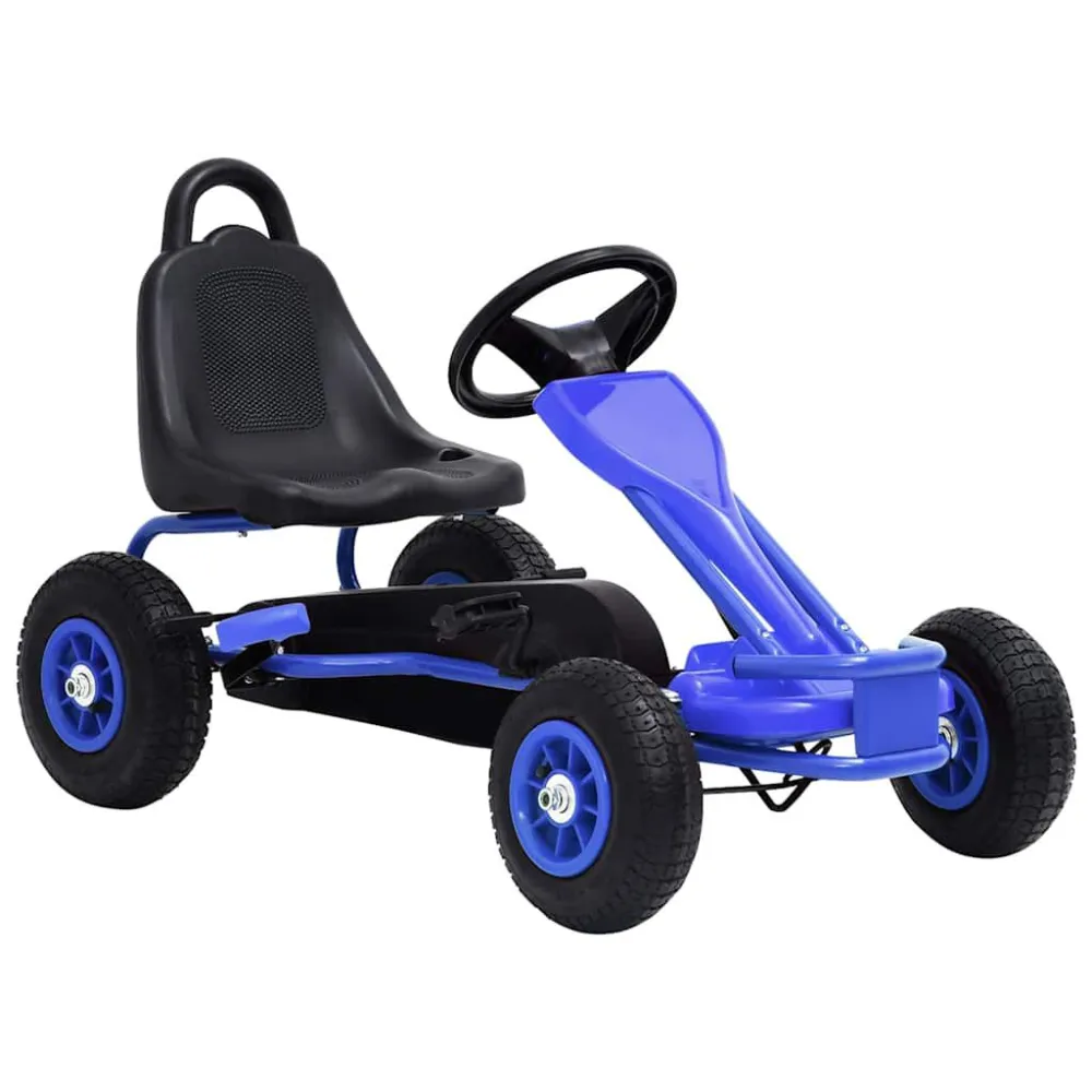Banden- Skelter met pedalen en pneumatische banden blauw