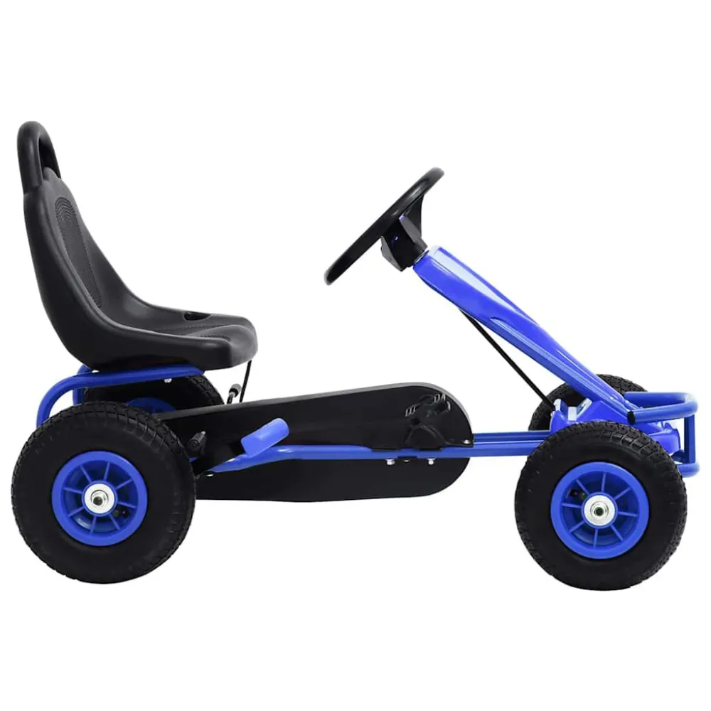 Banden- Skelter met pedalen en pneumatische banden blauw