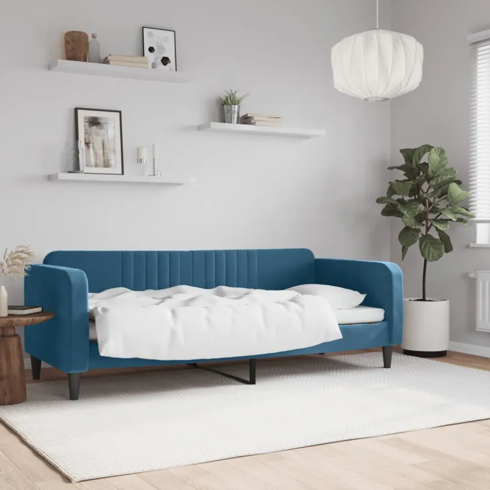 Camper Keukenkast Slaapbank 80x200 cm fluweel blauw