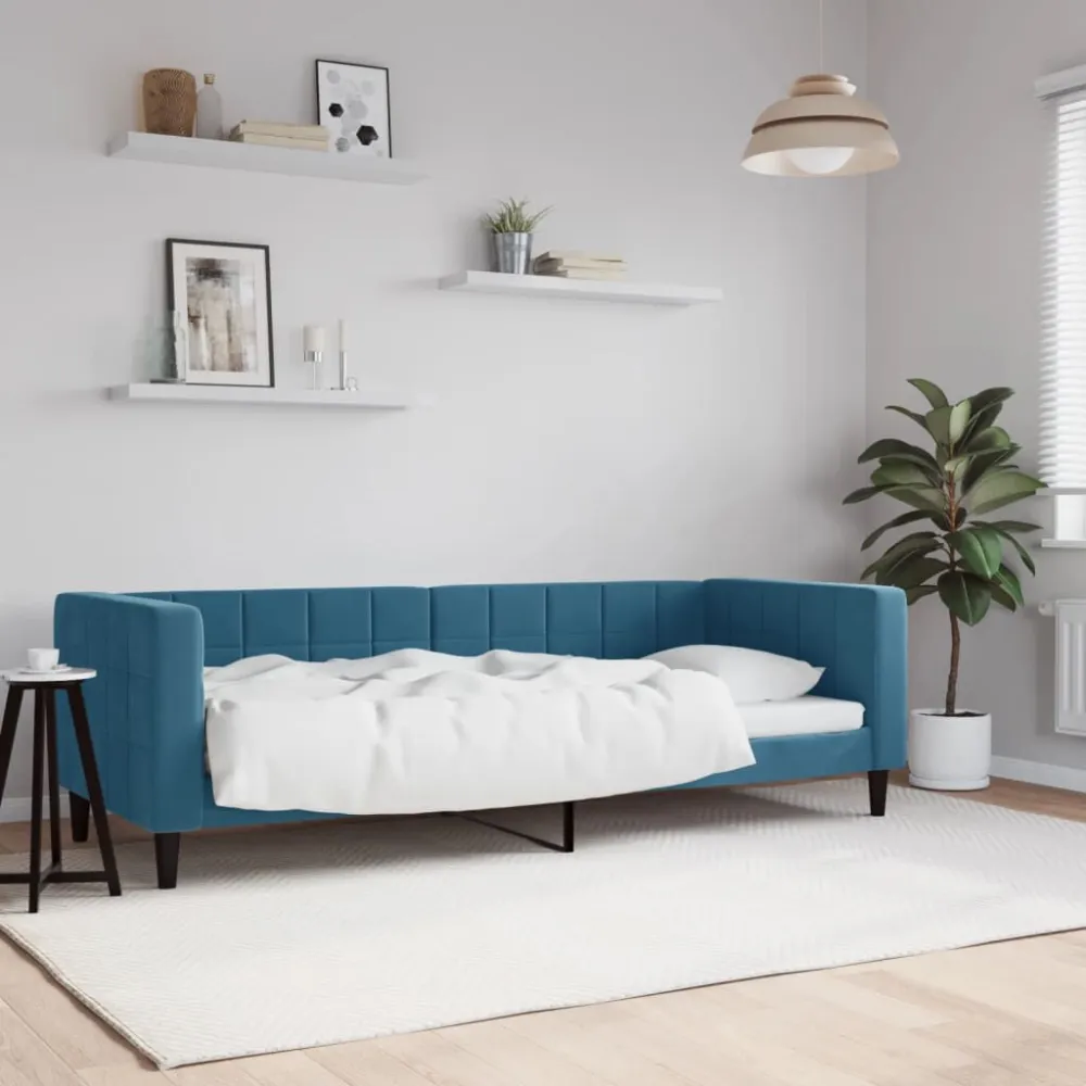 Camper Tafelpoort Slaapbank 80x200 cm fluweel blauw