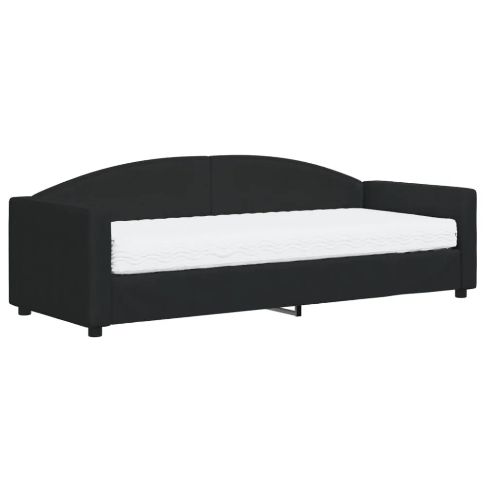 Camper Tafelpoort Slaapbank met matras 80x200 cm stof zwart