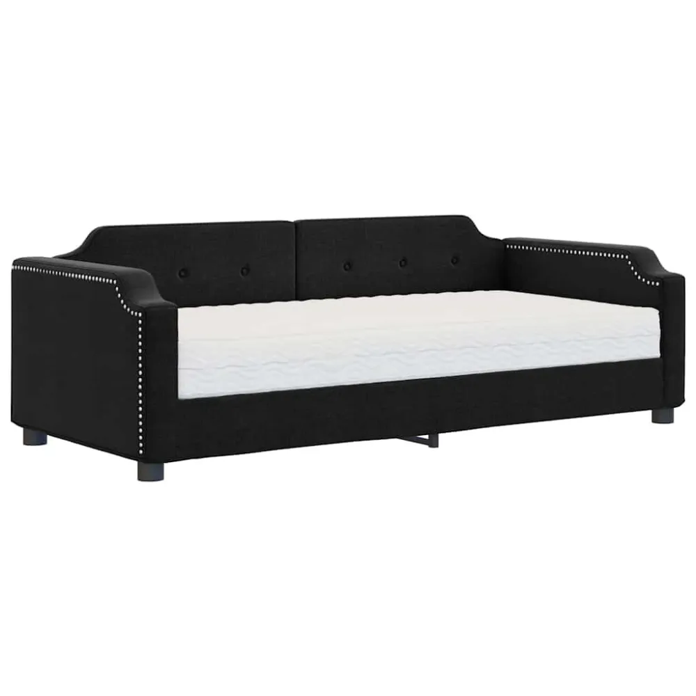 Camper Traploper Slaapbank met matras 80x200 cm stof zwart