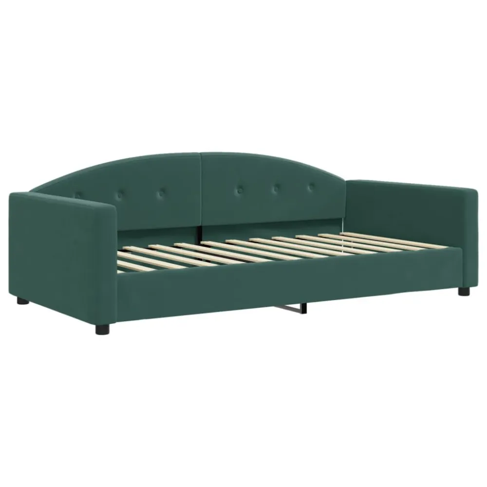 Caravan Ledverlichting Slaapbank 100x200 cm fluweel donkergroen