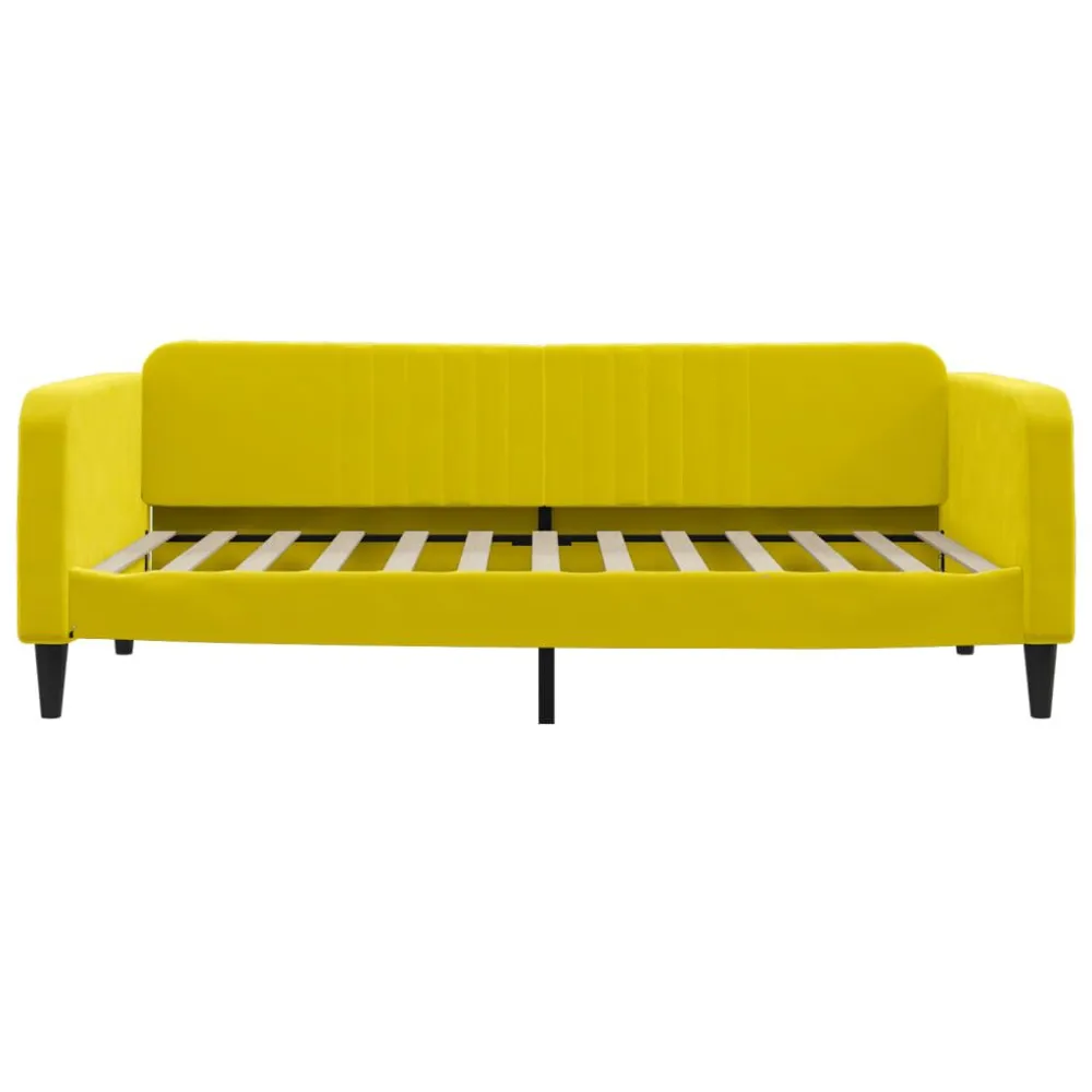 Caravan Opbergnet Slaapbank met matras 100x200 cm fluweel geel