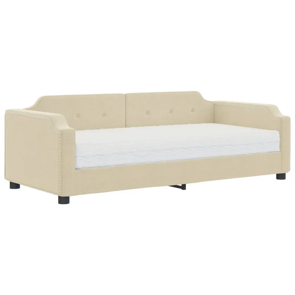 Caravan Opbergnet Slaapbank met matras 80x200 cm stof crèmekleurig