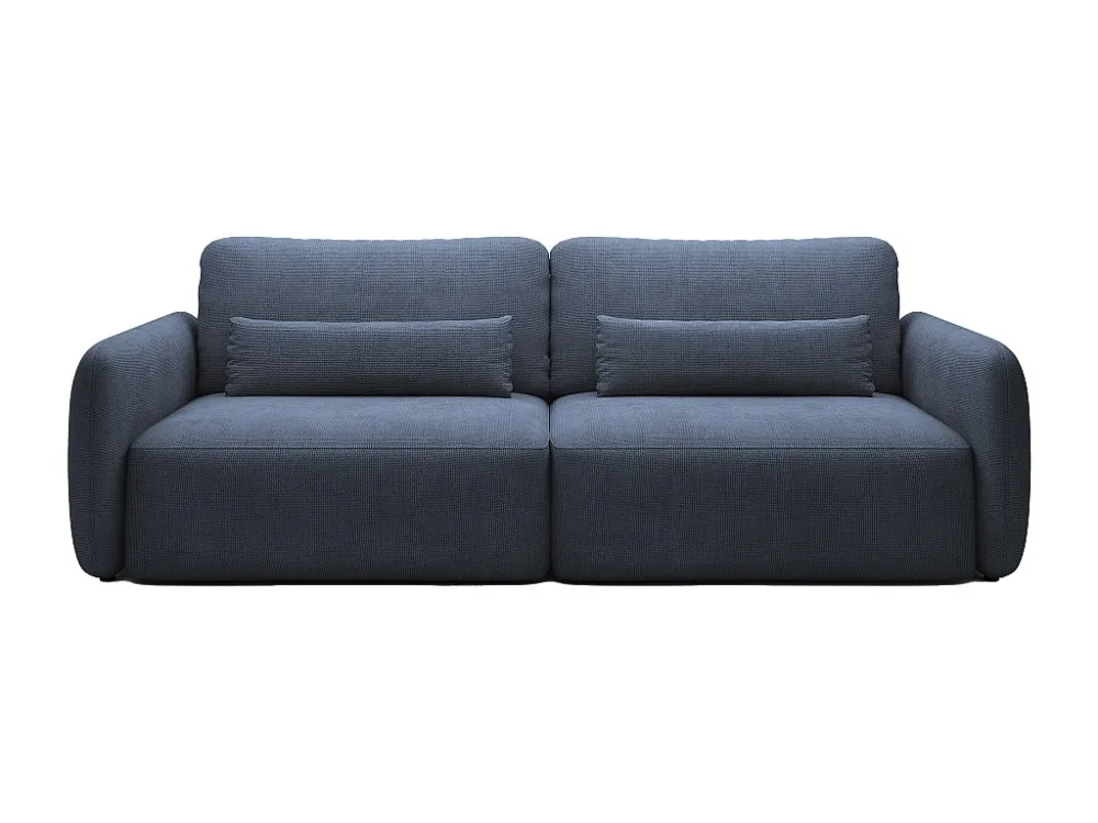 Driezitsslaapbank van marineblauwe stof met textuur VOPOZA Easy Clean Oppervlak