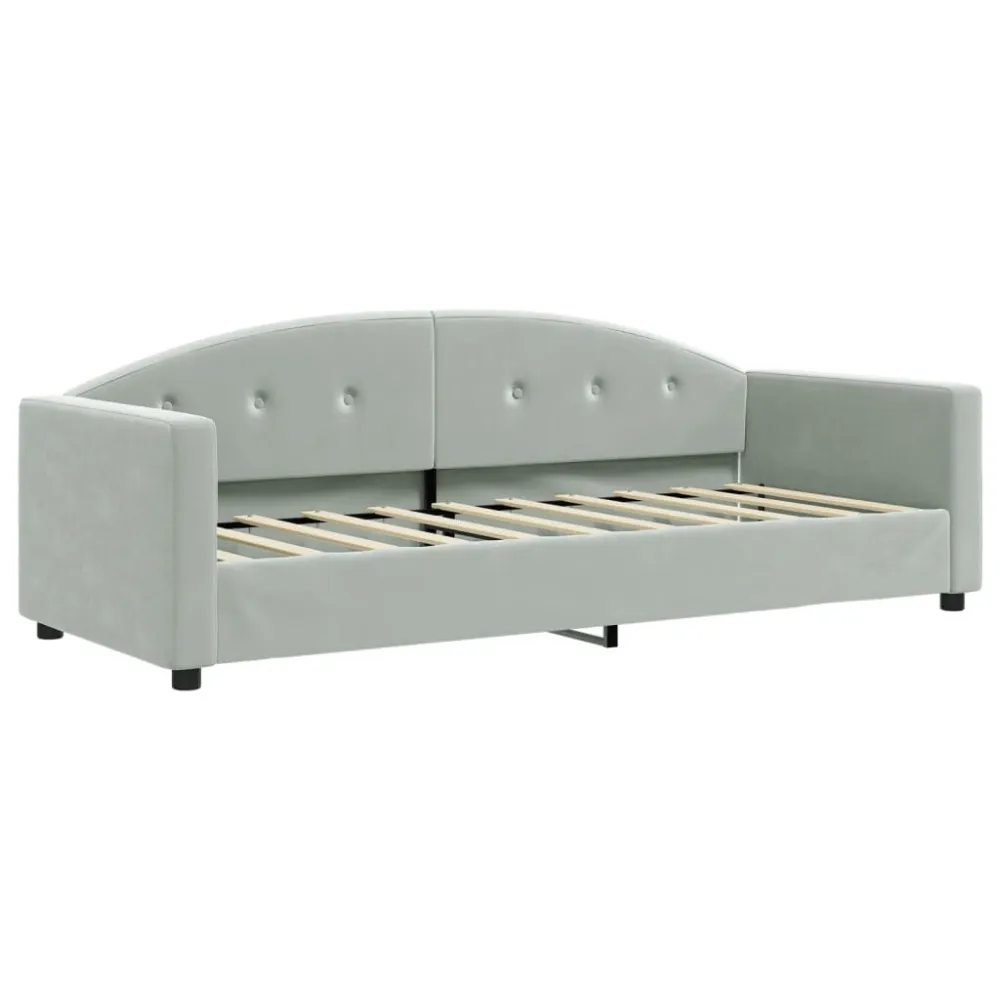 Heavy Duty Slaapbank 80x200 cm fluweel lichtgrijs