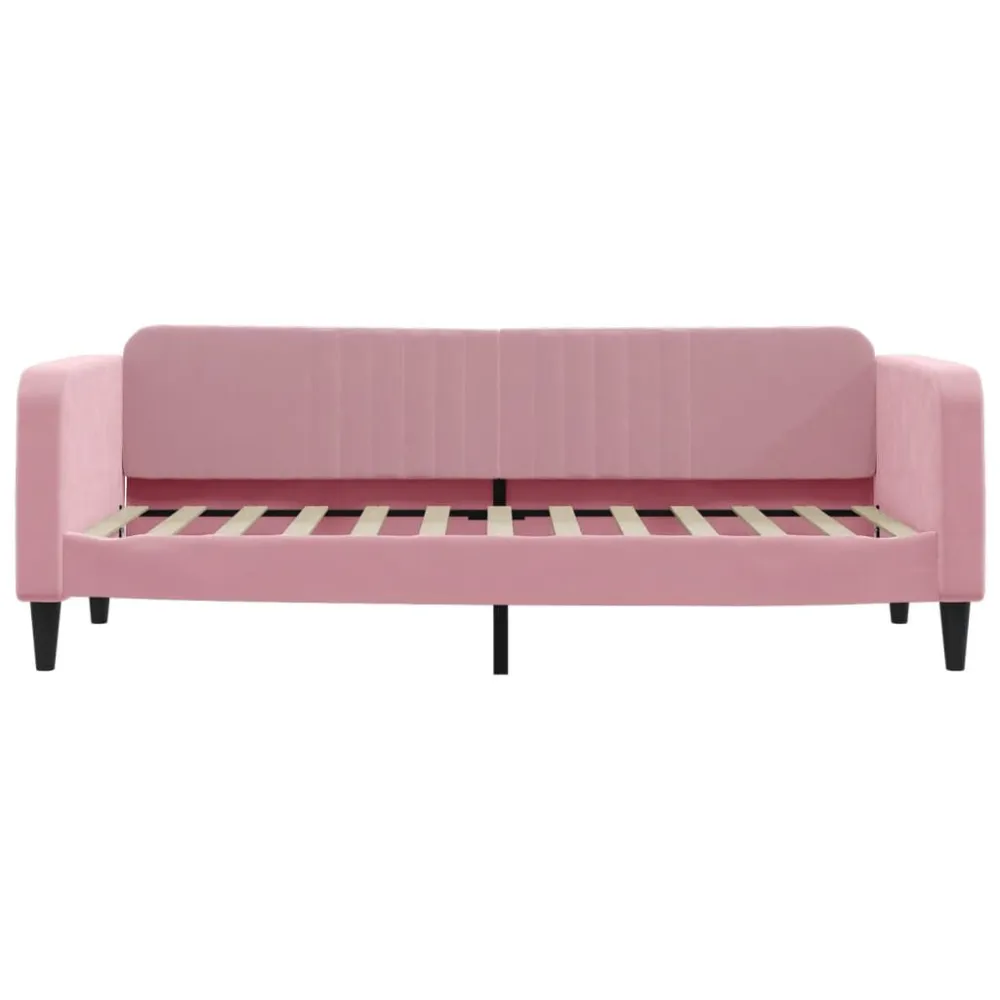 Heavy Duty Slaapbank met matras 80x200 cm fluweel roze