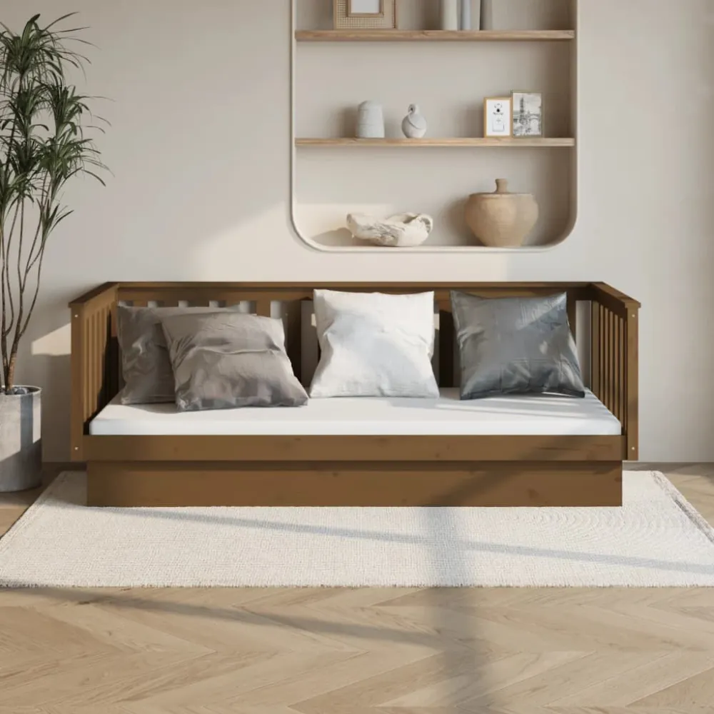 Slaapbank 100 x 200 cm massief grenenhout honingbruin voor Hymer | Adria | Knaus