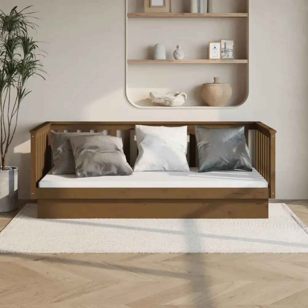 Slaapbank 100 x 200 cm massief grenenhout honingbruin voor Hymer | Adria | Knaus