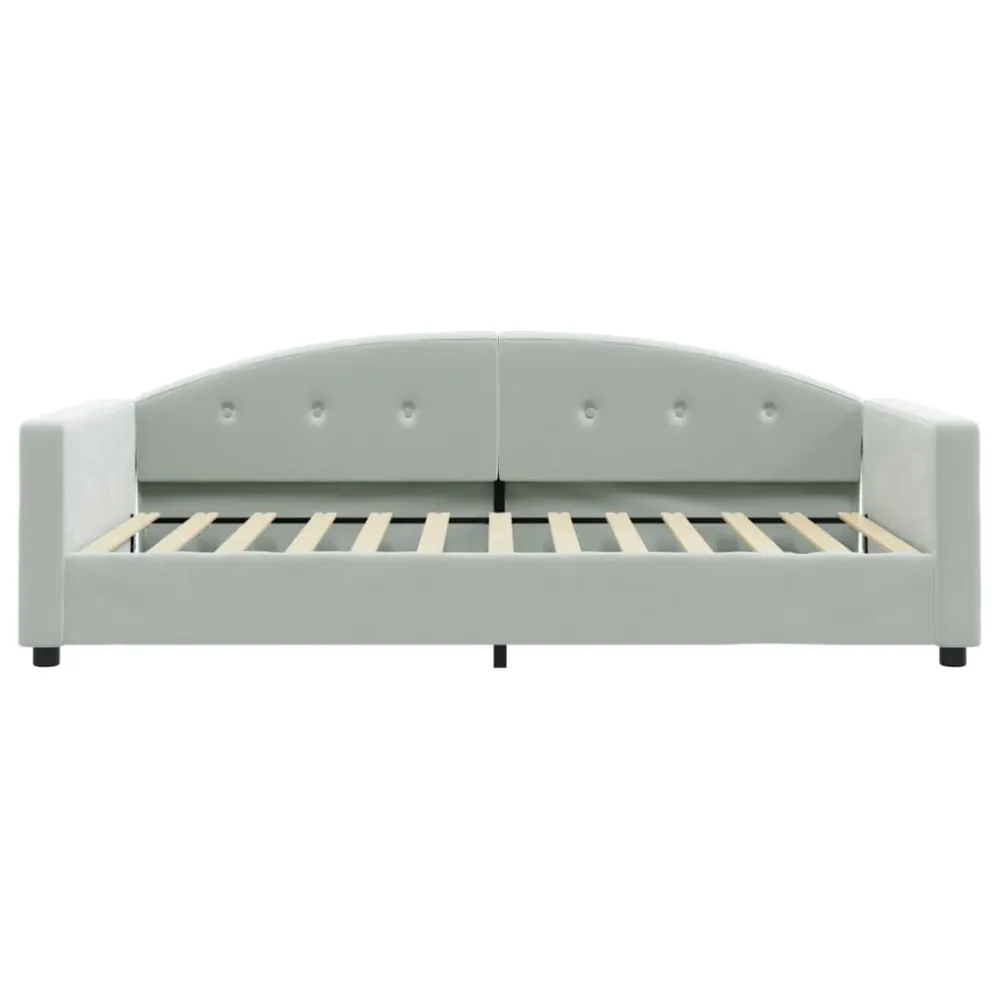 Slaapbank 100x200 cm fluweel lichtgrijs met Geïntegreerde USB