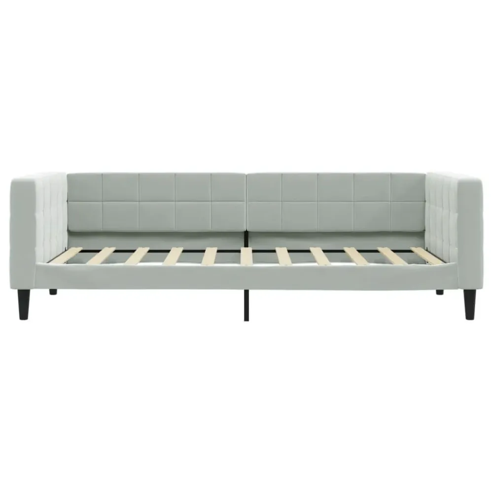 Slaapbank 90x190 cm fluweel lichtgrijs