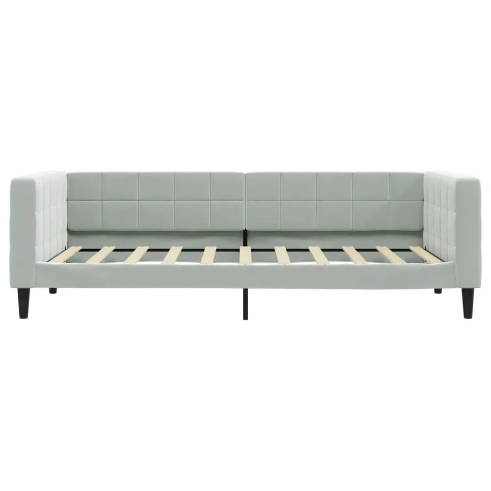 Slaapbank 90x190 cm fluweel lichtgrijs