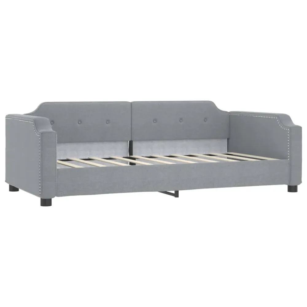 Slaapbank 90x190 cm stof lichtgrijs