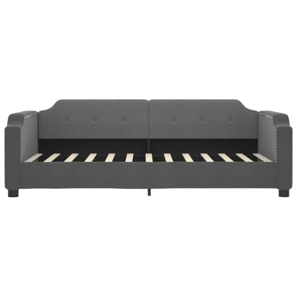 Slaapbank met matras 100x200 cm stof donkergrijs