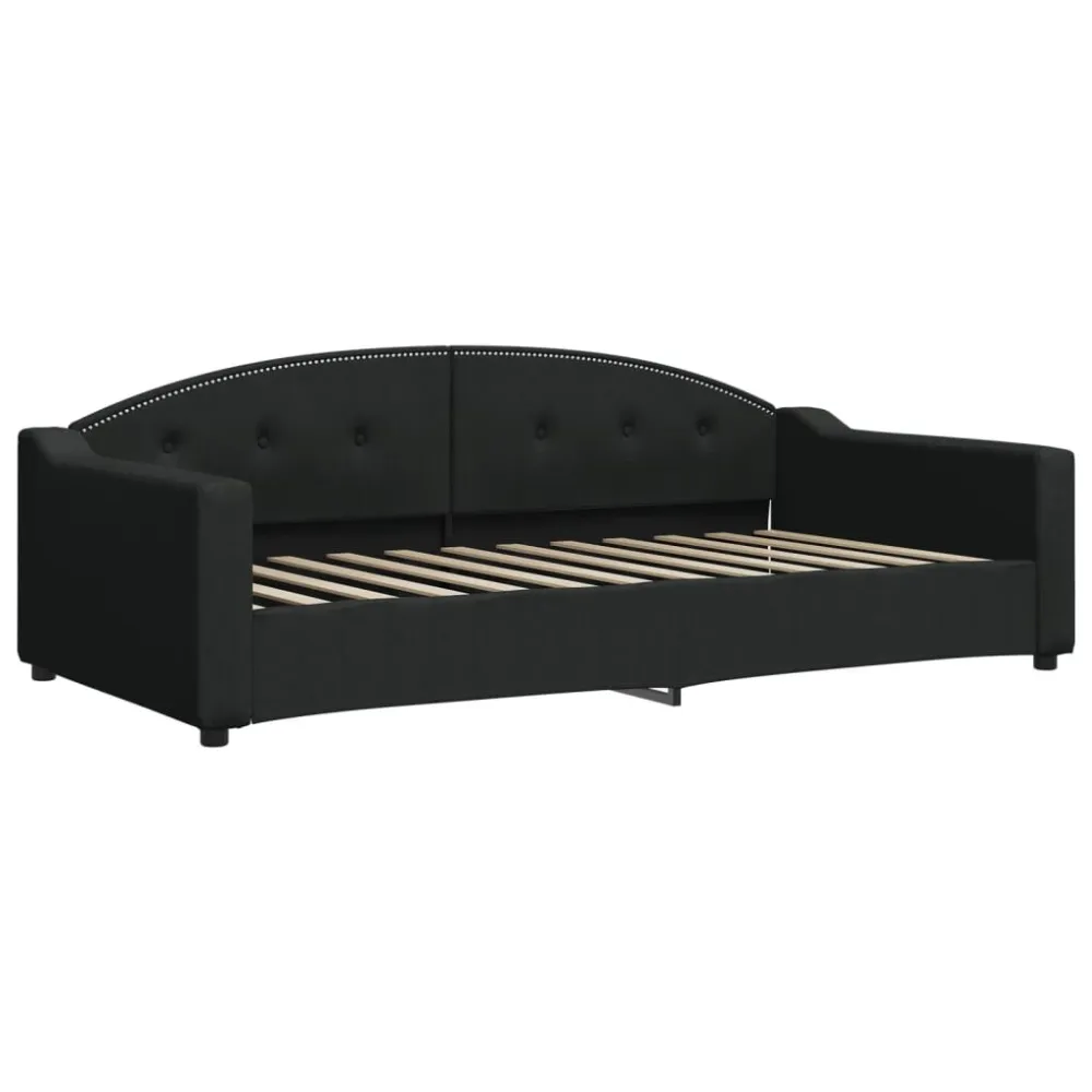 Slaapbank met matras 100x200 cm stof zwart