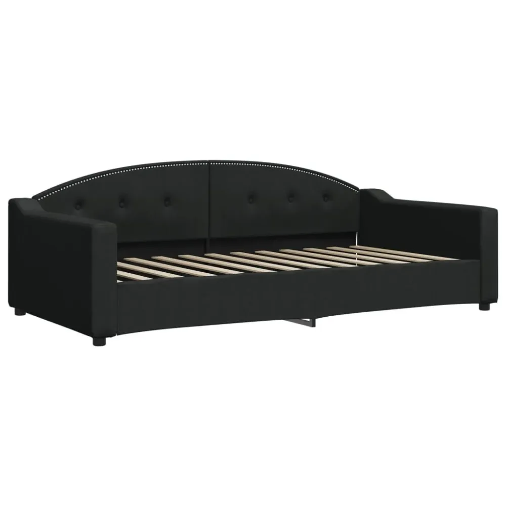 Slaapbank met matras 100x200 cm stof zwart