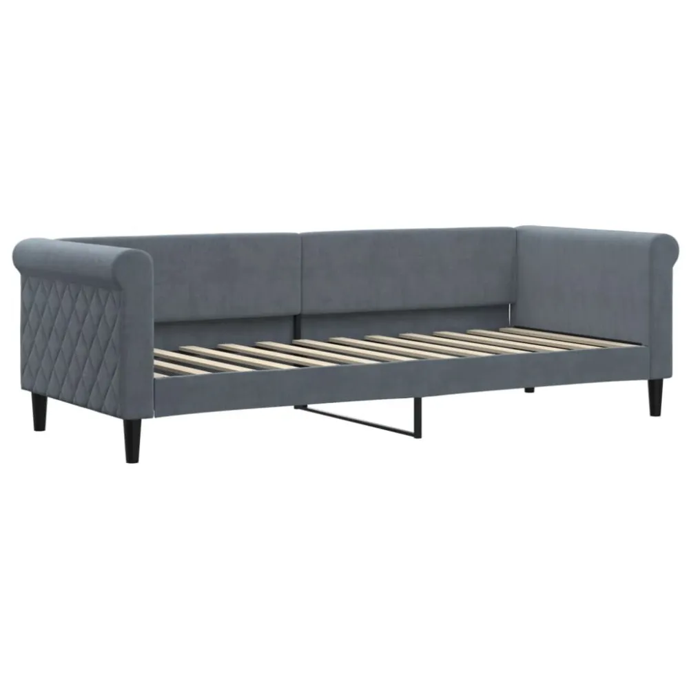 Slaapbank met matras 80x200 cm fluweel donkergrijs