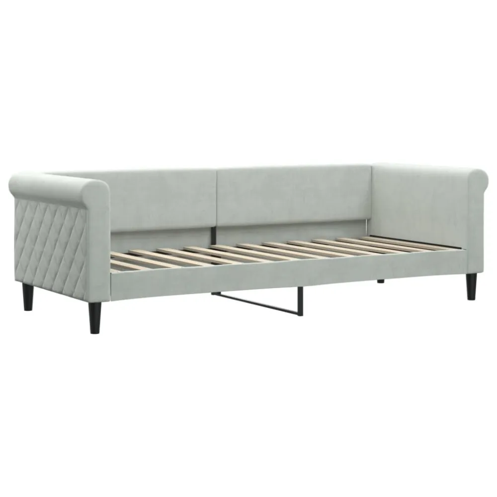 Slaapbank met matras 80x200 cm fluweel lichtgrijs