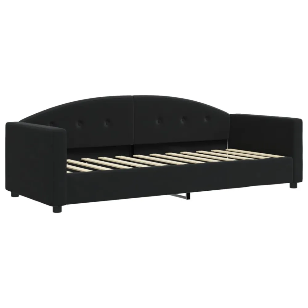 Slaapbank met matras 80x200 cm fluweel zwart