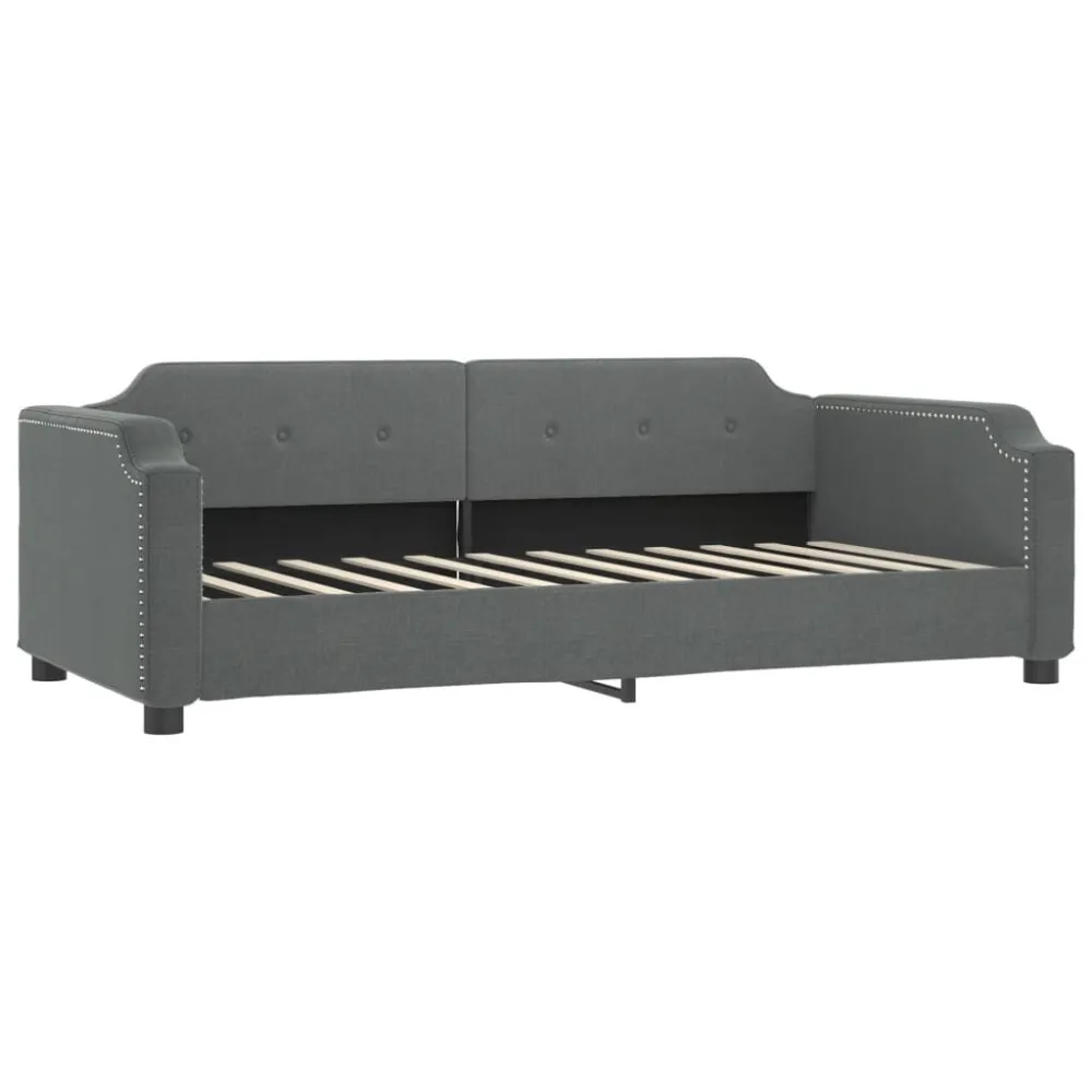 Slaapbank met matras 80x200 cm stof donkergrijs
