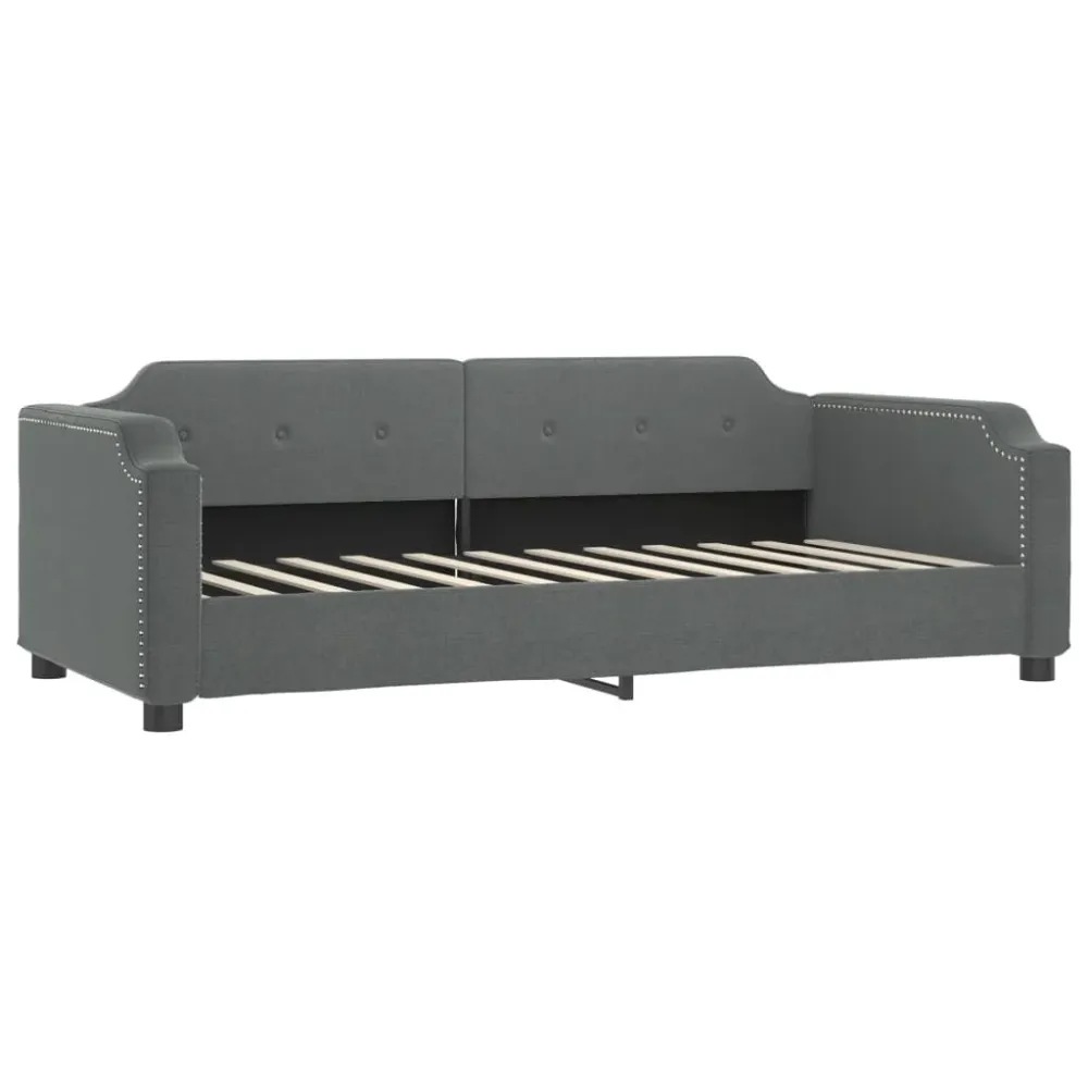 Slaapbank met matras 80x200 cm stof donkergrijs