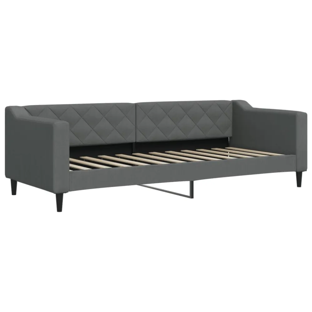 Slaapbank met matras 80x200 cm stof donkergrijs
