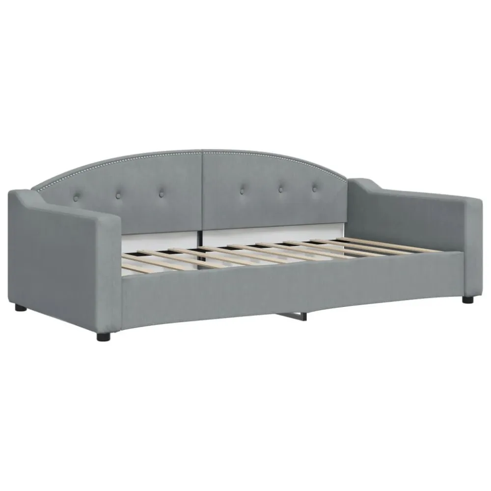 Slaapbank met matras 90x190 cm stof lichtgrijs