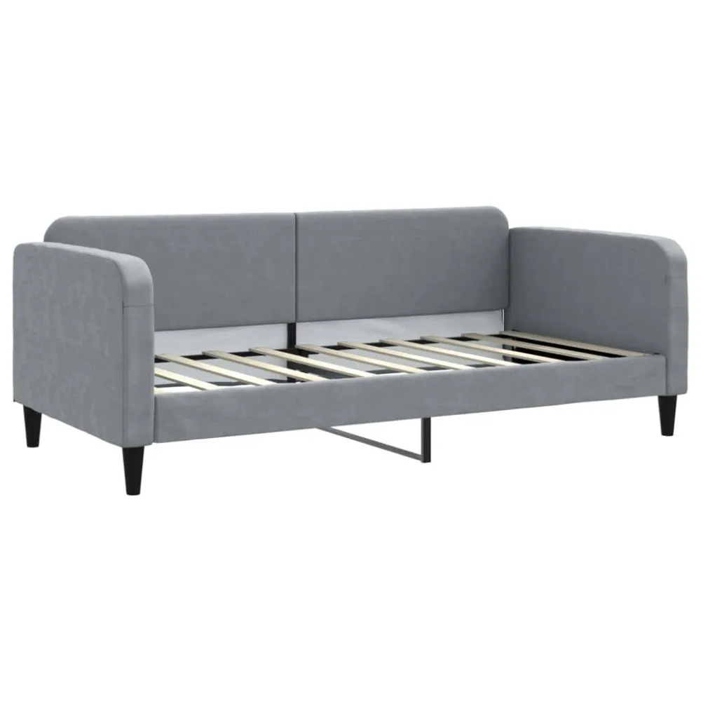 Slaapbank met matras 90x190 cm stof lichtgrijs