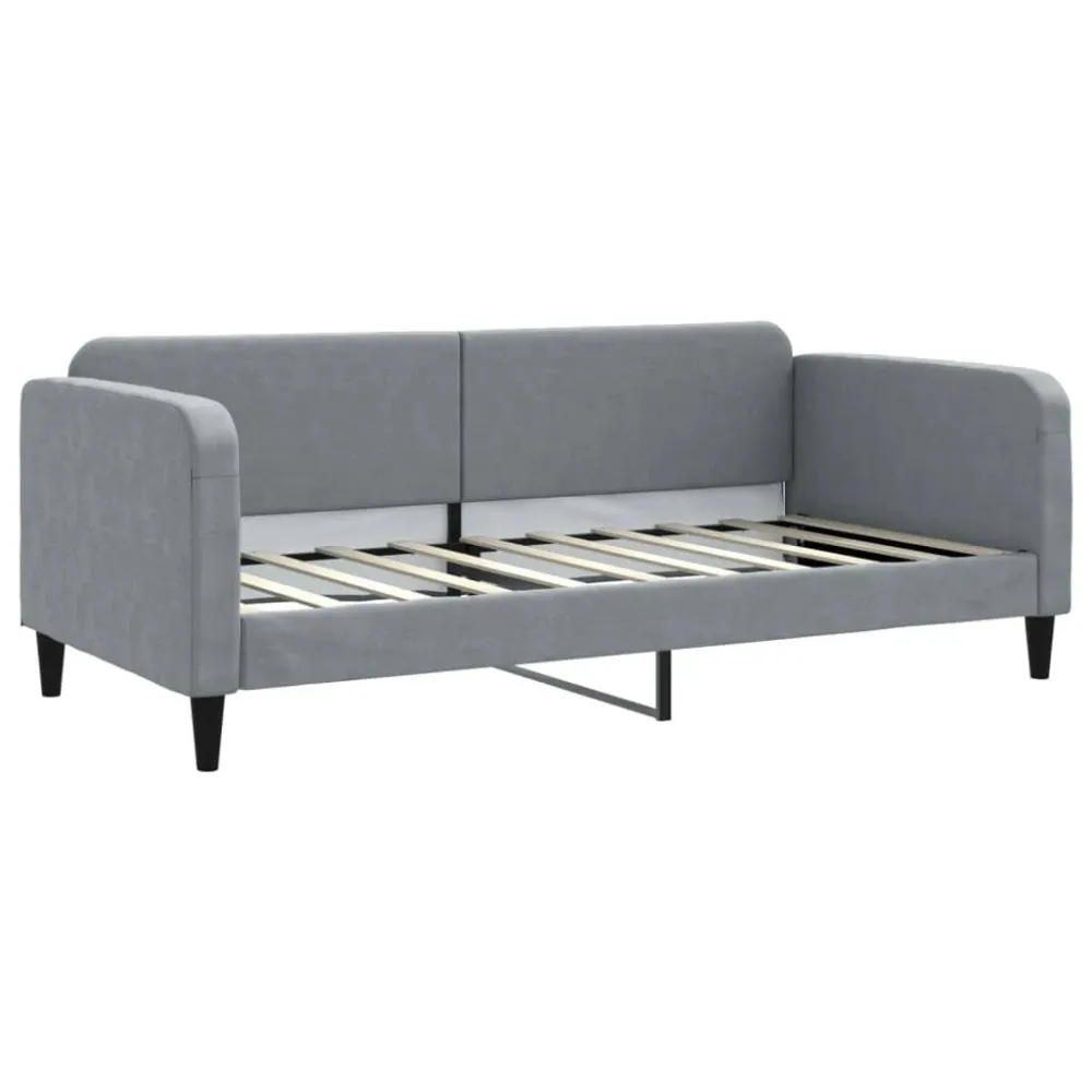 Slaapbank met matras 90x190 cm stof lichtgrijs
