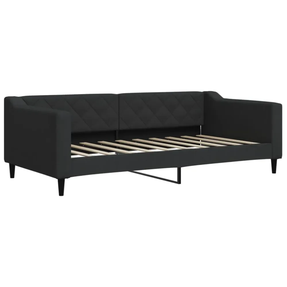 Slaapbank met matras 90x190 cm stof zwart