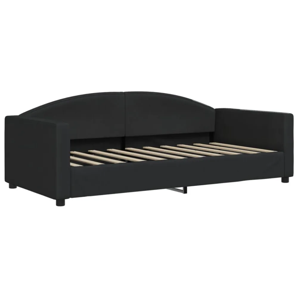 Slaapbank met matras 90x190 cm stof zwart
