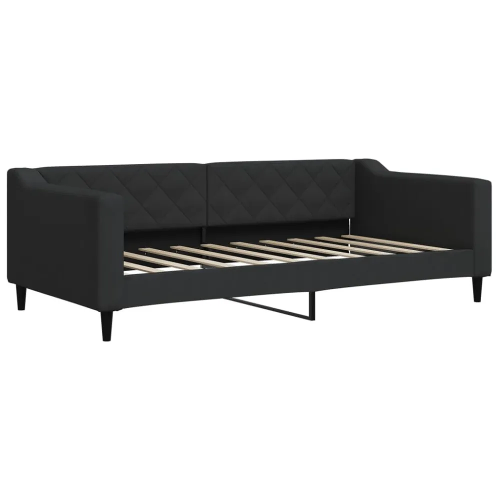 Slaapbank met matras 90x190 cm stof zwart