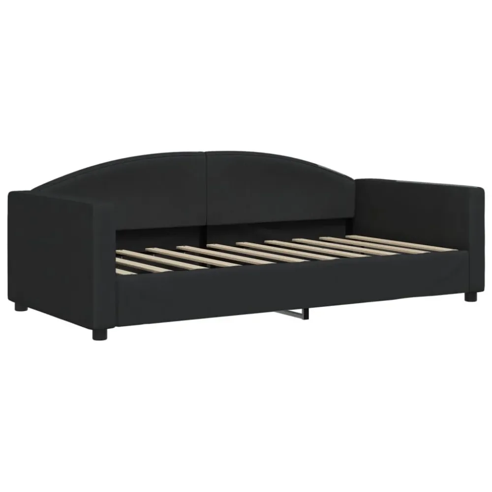 Slaapbank met matras 90x190 cm stof zwart