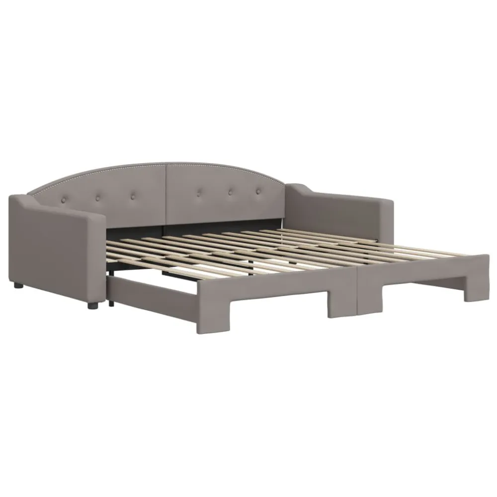 Slaapbank met onderschuifbed 100x200 cm stof taupe voor Hymer | Adria | Knaus