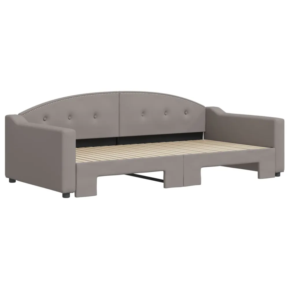 Slaapbank met onderschuifbed 100x200 cm stof taupe voor Hymer | Adria | Knaus