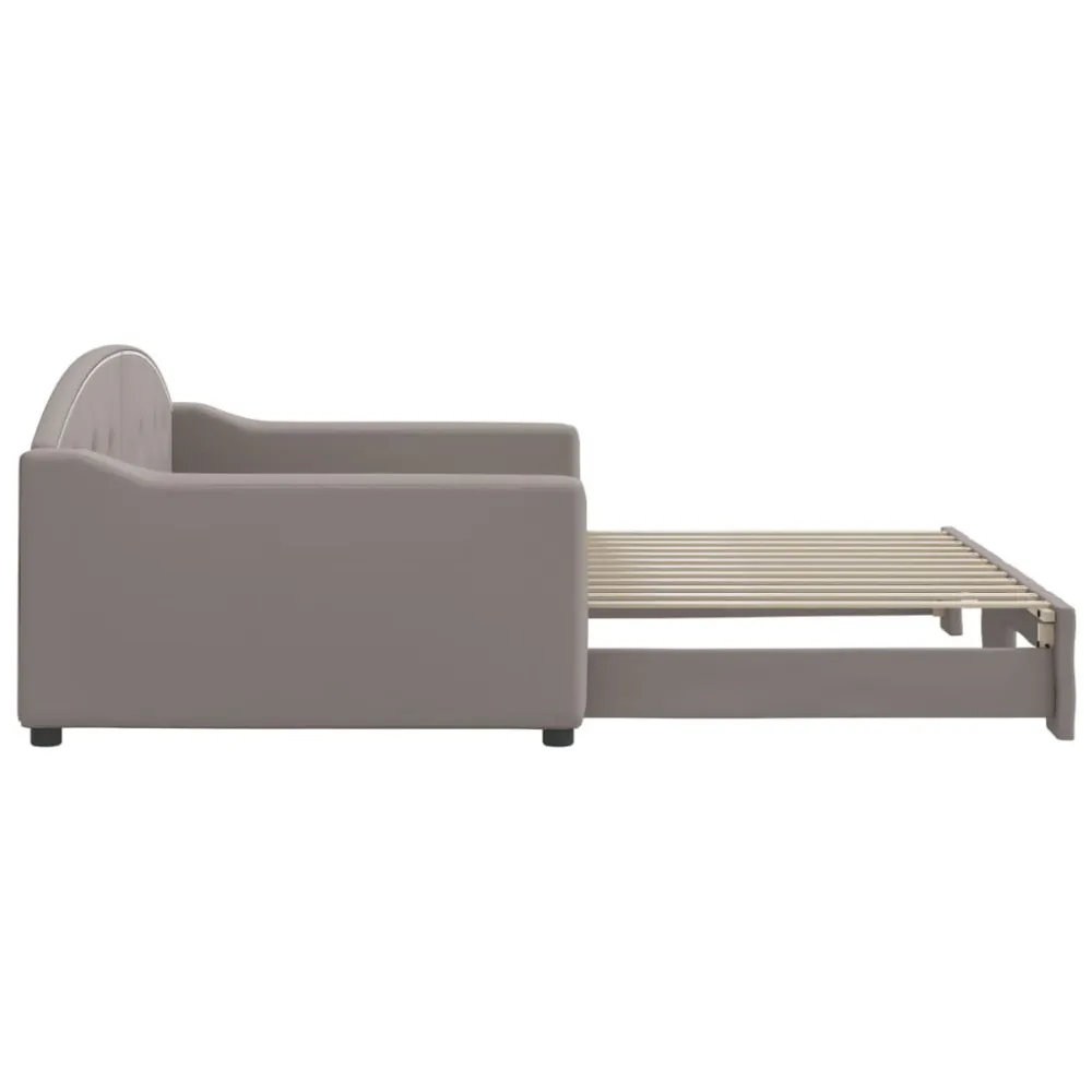 Slaapbank met onderschuifbed 100x200 cm stof taupe voor Hymer | Adria | Knaus