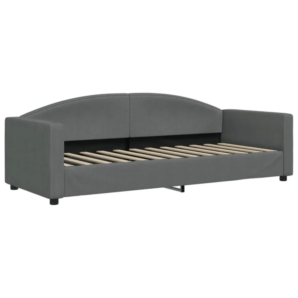 Slaapbank onderschuifbed en lades 80x200 cm stof donkergrijs