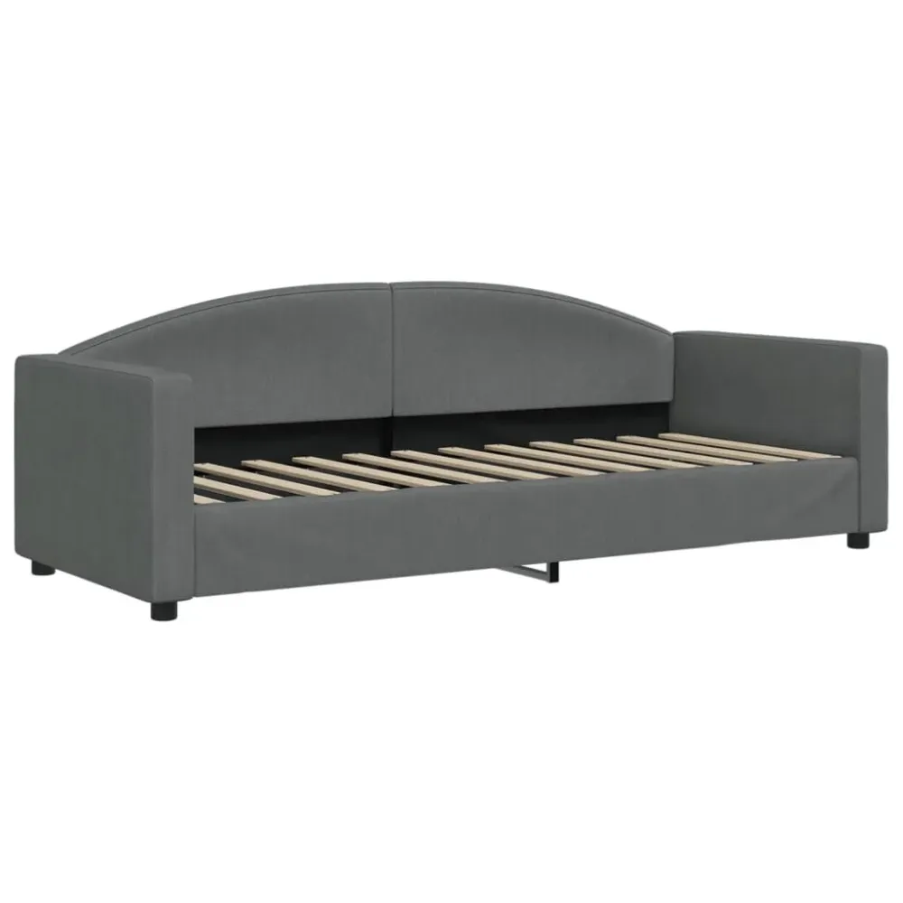 Slaapbank onderschuifbed en lades 80x200 cm stof donkergrijs