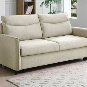 Slaapbank 3 positioneren beige stof IPANEDA