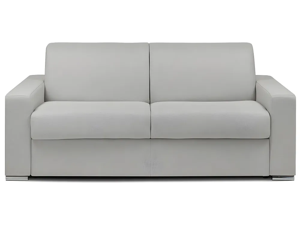 Snel omgebouwde slaapbank grijze stof met 3 plaatsen en een matras van 18 cm CALITO
