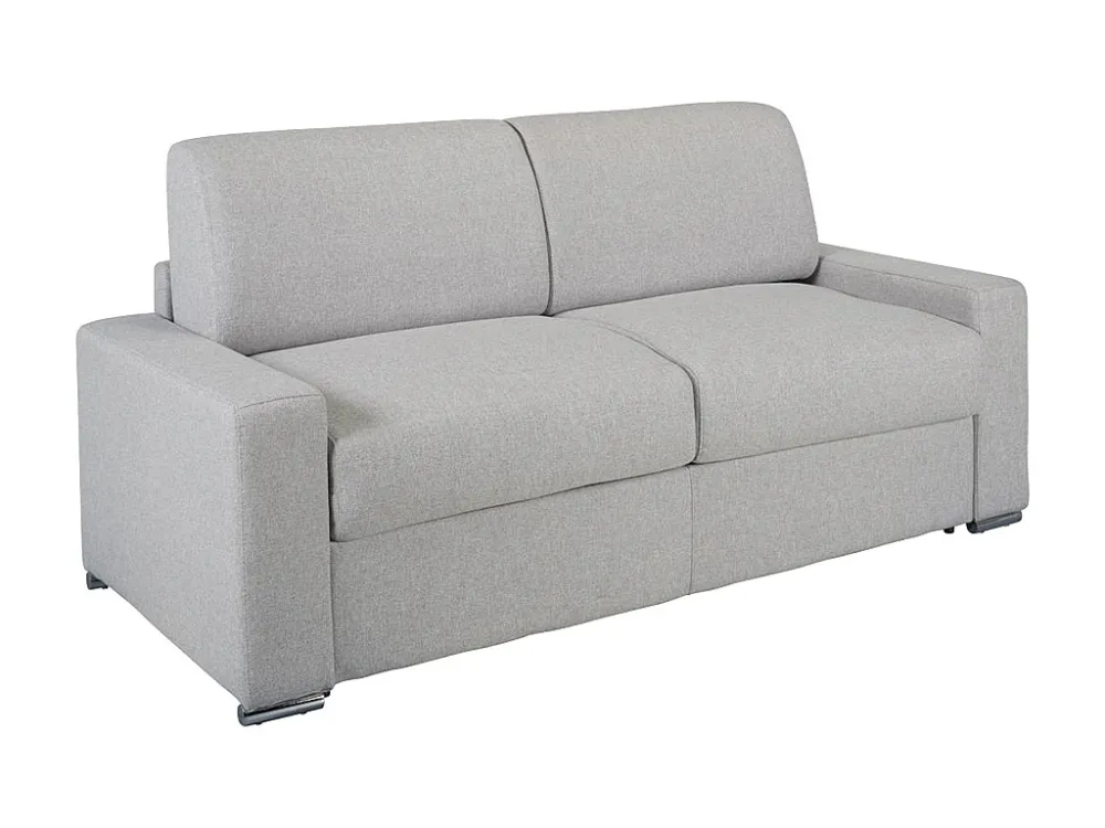 Snel omgebouwde slaapbank grijze stof met 3 plaatsen en een matras van 16 cm CALITO