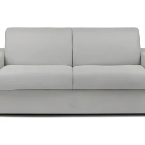 Snel omgebouwde slaapbank grijze stof met 3 plaatsen en een matras van 18 cm CALITO