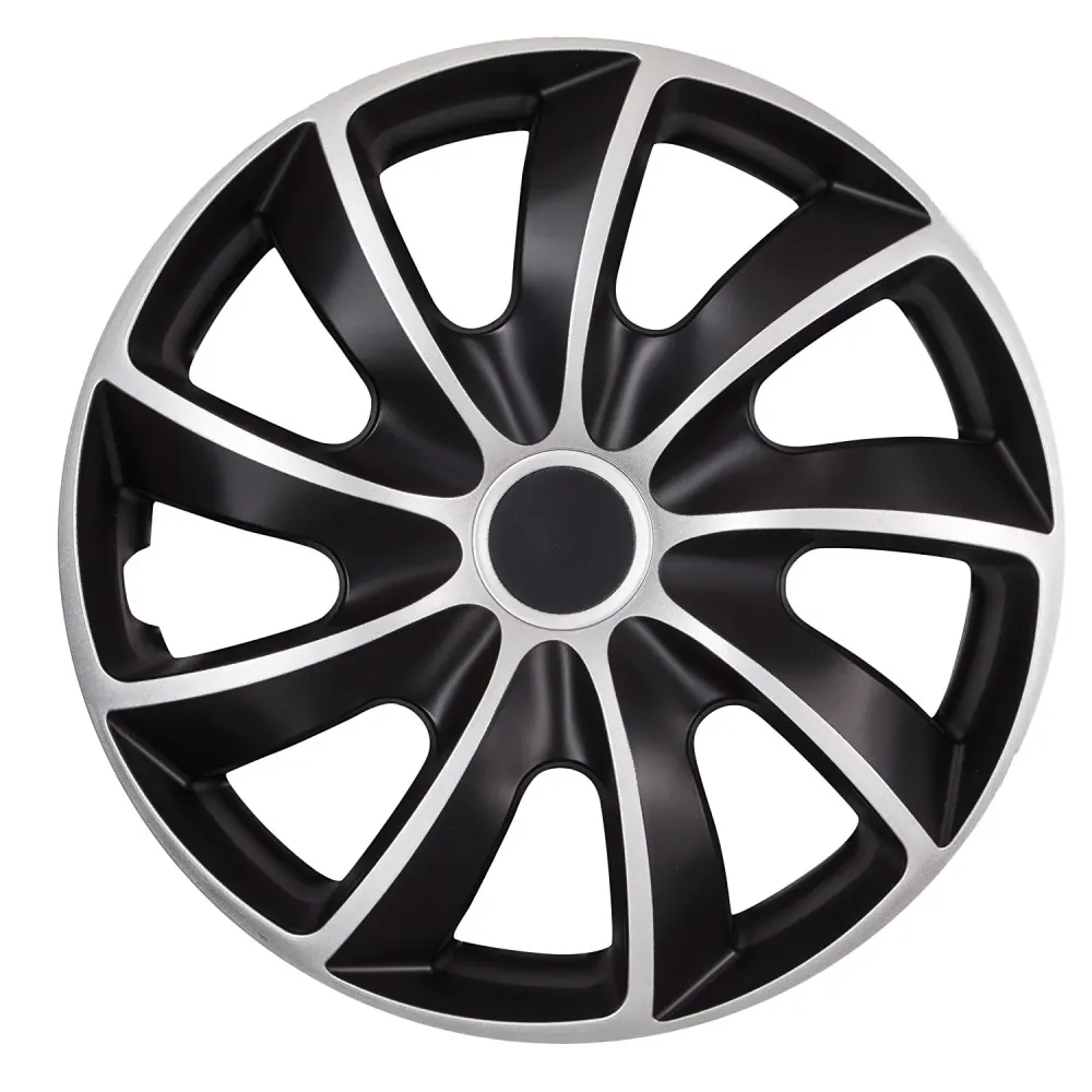 NRM Quad Bicolor ZILVER&ZWART Wieldoppen 17" Hoge kwaliteit ABS-kunststof