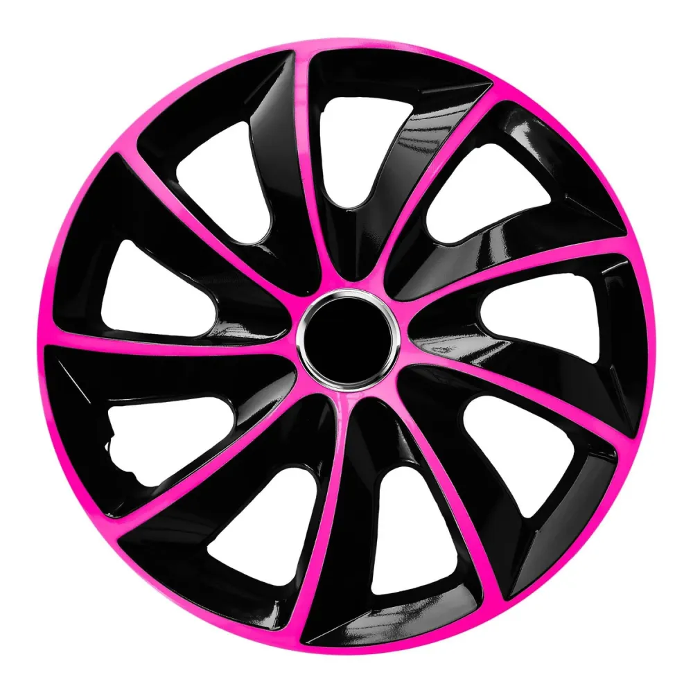 NRM - Stig Extra Wieldoppen 17" - Roze & Zwart- set van 4 stuks - ABS / Duurzaam / Resistant
