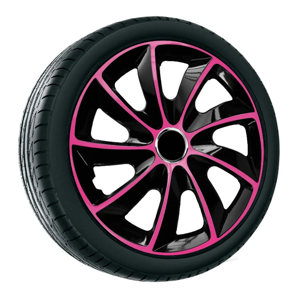 NRM - Stig Extra Wieldoppen 17" - Roze & Zwart- set van 4 stuks - ABS / Duurzaam / Resistant