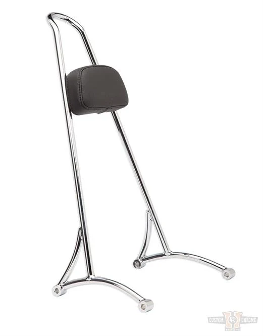 Burly, Sissy Bar, One-Piece , Tall, Incl. Pad, 8.25"x12.5"x24.75", Chroom Harley-Davidson